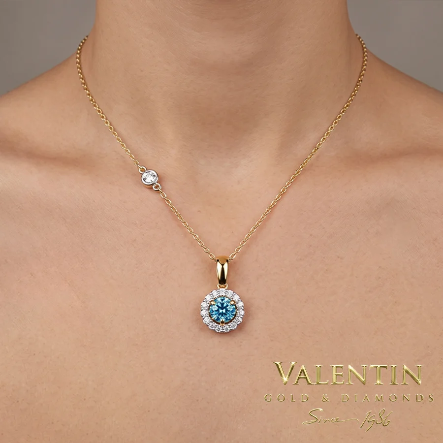 Blue Diamond Gold Pendant 6964