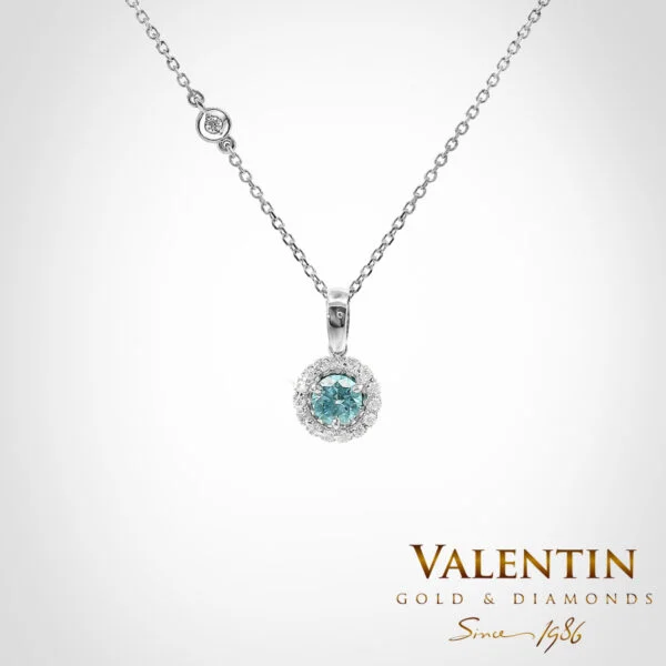 Blue Diamond Gold Pendant 6964 – white gold