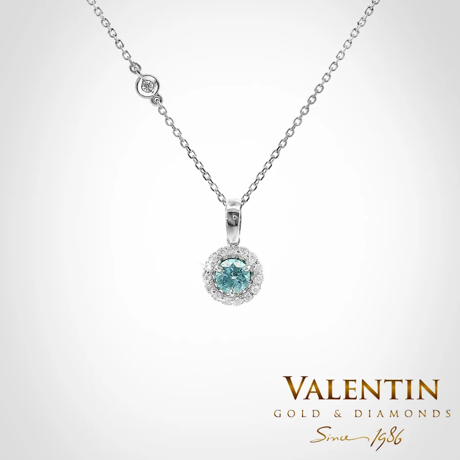 Blue Diamond Gold Pendant 6964 – white gold