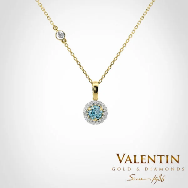 Blue Diamond Gold Pendant 6964 – yellow gold