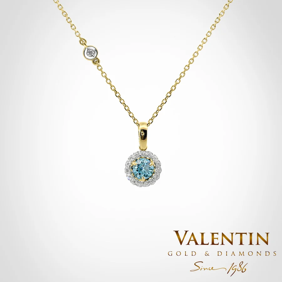 Blue Diamond Gold Pendant 6964 – yellow gold