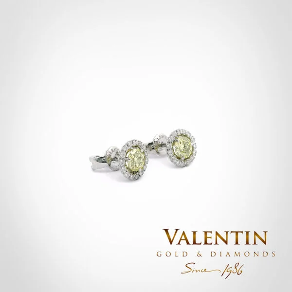 Fancy Vivid Yellow Gold Earrings 7635