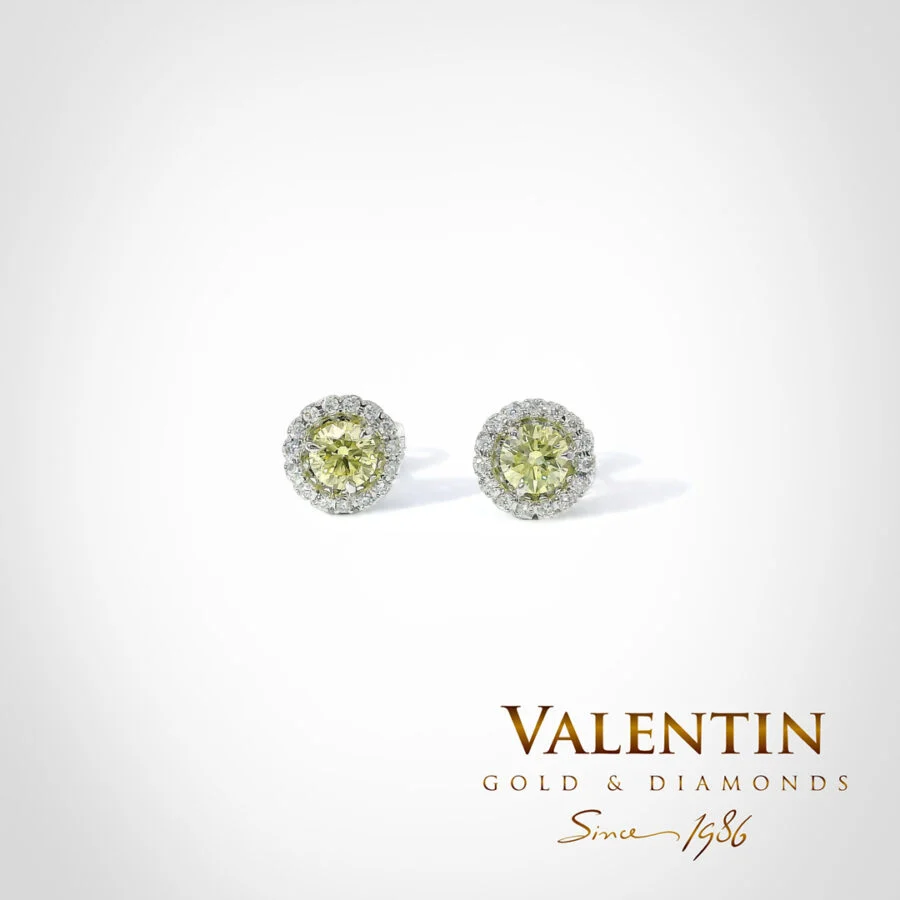 Fancy Vivid Yellow Gold Earrings 7635