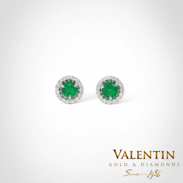 Emerald Gold Earrings 7635 – white gold