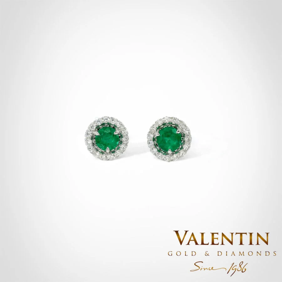 Emerald Gold Earrings 7635 – white gold