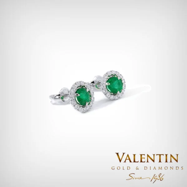 Emerald Gold Earrings 7635 – white gold