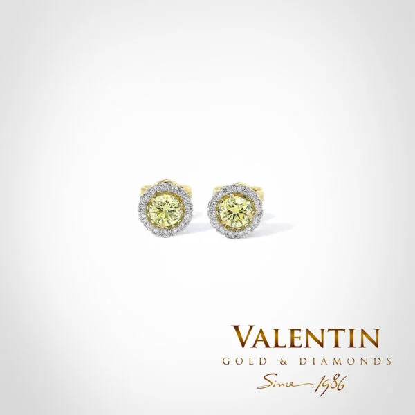 Fancy Vivid Yellow Gold Earrings 7635