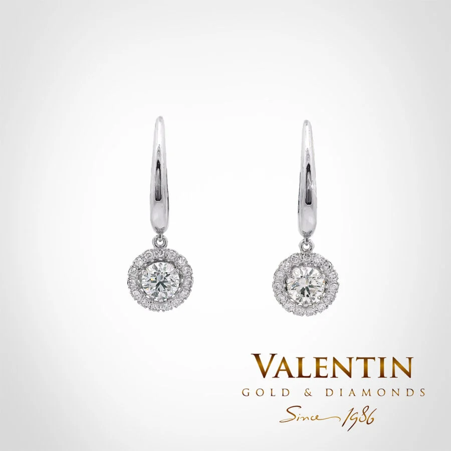7636 W 2x0.30_2 Diamond Gold Earrings 7636-3 – white gold