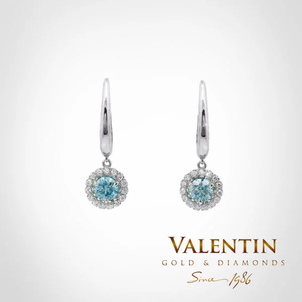 Fancy Vivid Blue Gold Earrings 7636-3 – white gold