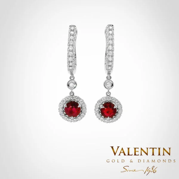 Ruby Gold Earrings 7636-2 – white gold