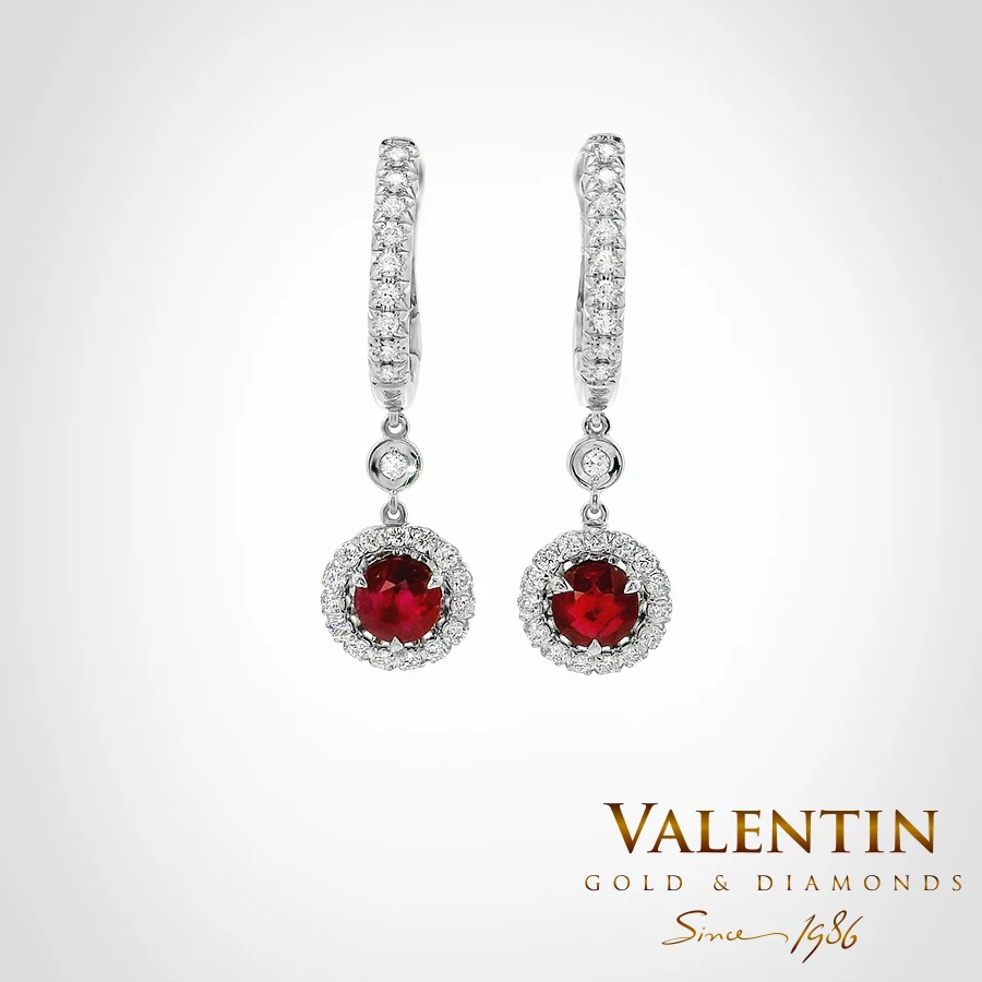 Ruby Gold Earrings 7636-2 – white gold