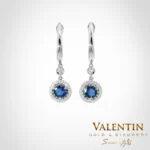 Sapphire Gold Earrings 7636-1 – white gold