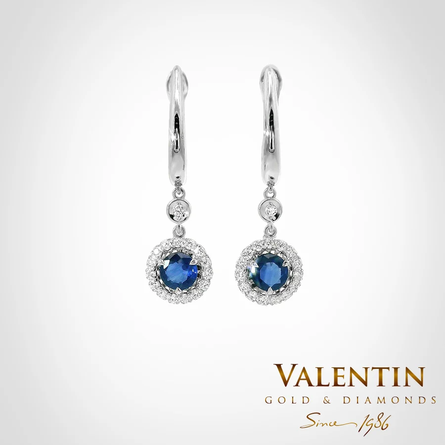 Sapphire Gold Earrings 7636-1 – white gold