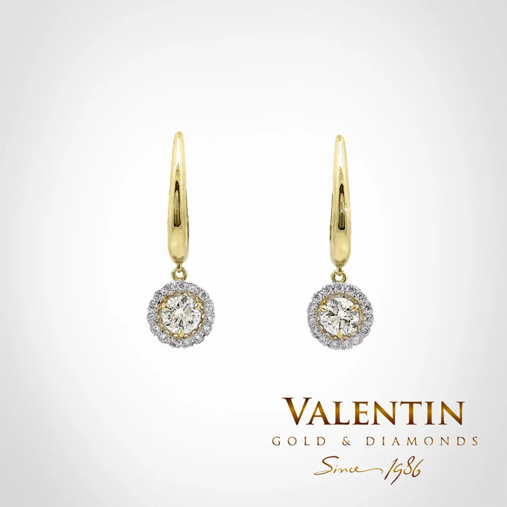 Diamond Gold Earrings 7636-3 – yellow gold
