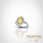 Годежен пръстен Fancy Vivid Yellow Rosette 7×5 4517-2