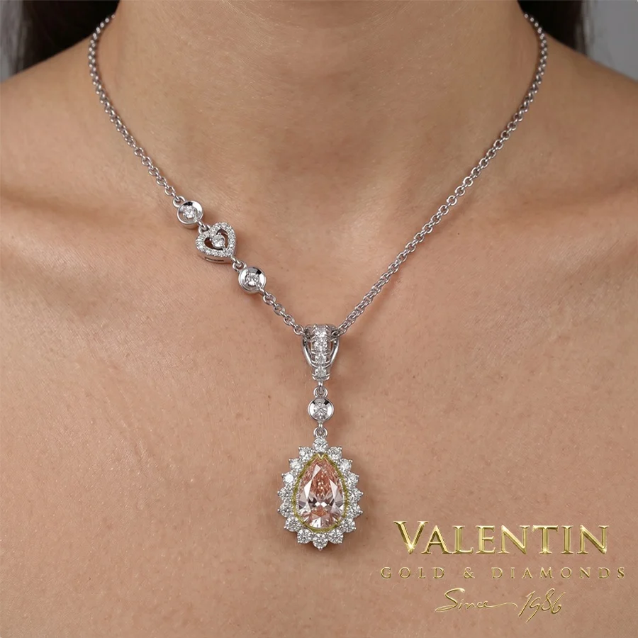 Glamour Pear White FIP Gold Pendant 6904-3