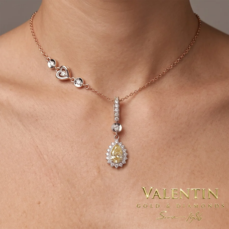 Glamour Pear Rose Gold Pendant 6904-3