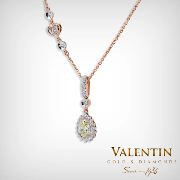 Glamour Pear Rose Gold Pendant 6904-3