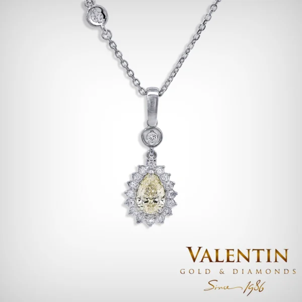 Glamour Pear White Gold Pendant 6904-1