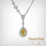 Glamour Pear White FVY Gold Pendant 6904-3