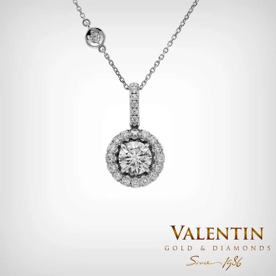Diamond Gold Pendant 6964-2 – white gold