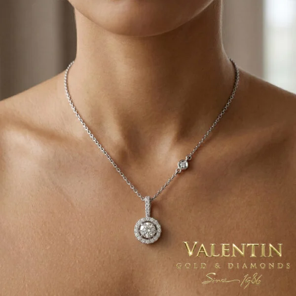 Diamond Gold Pendant 6964-2 – white gold