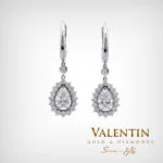 Glamour Pear White Gold Earrings 7599-3