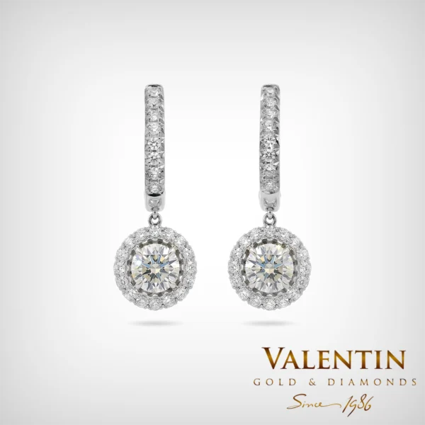 Diamond Gold Earrings 7636-2 – white gold