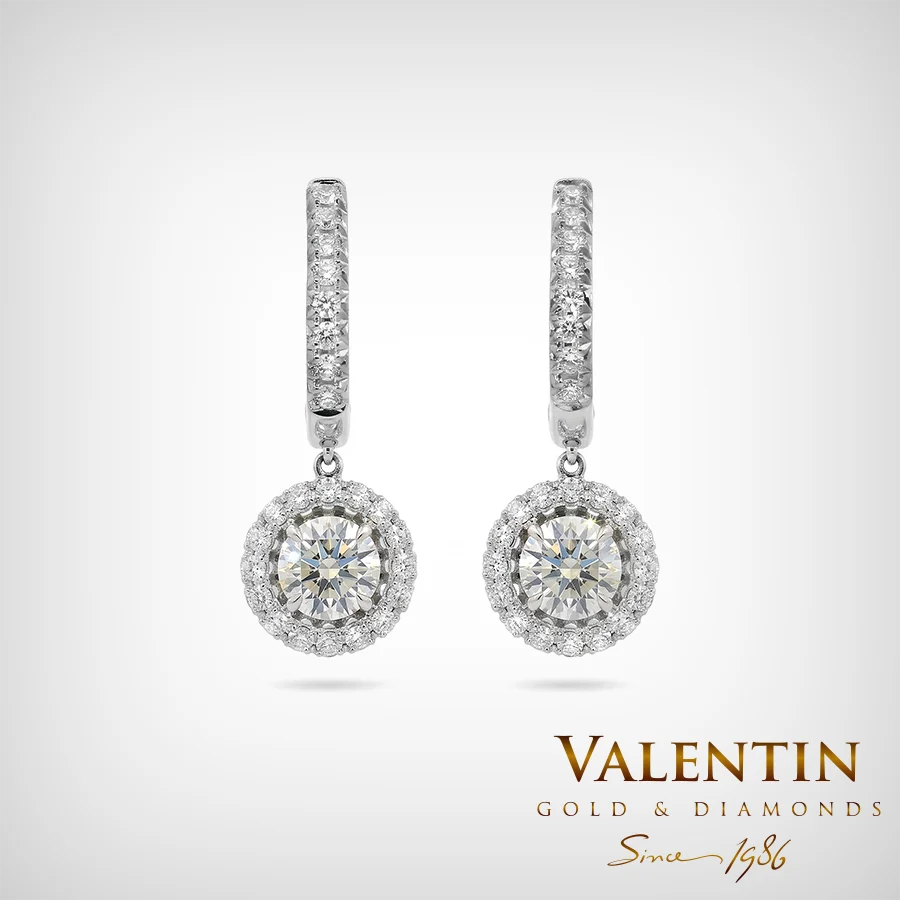 Diamond Gold Earrings 7636-2 – white gold