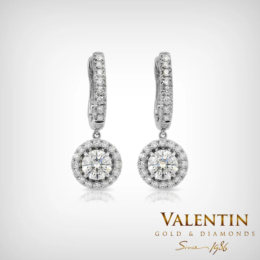 Diamond Gold Earrings 7636-2 – white gold