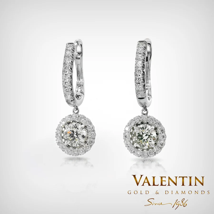 Diamond Gold Earrings 7636-2 – white gold
