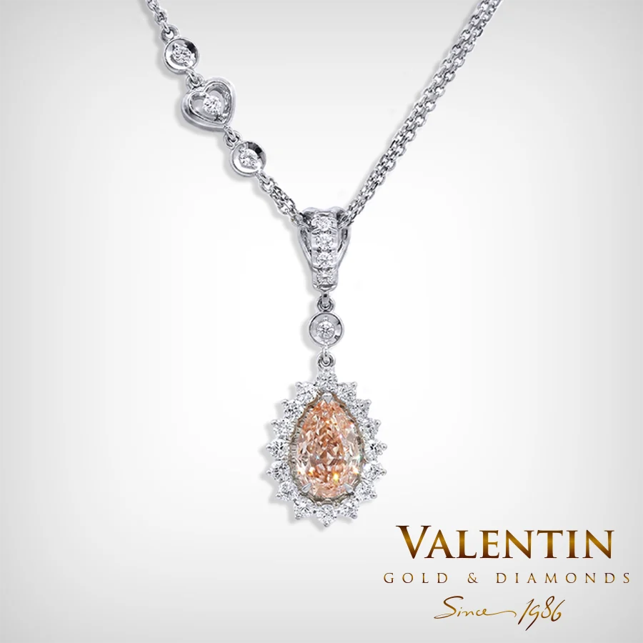 Glamour Pear White FIP Gold Pendant 6904-3