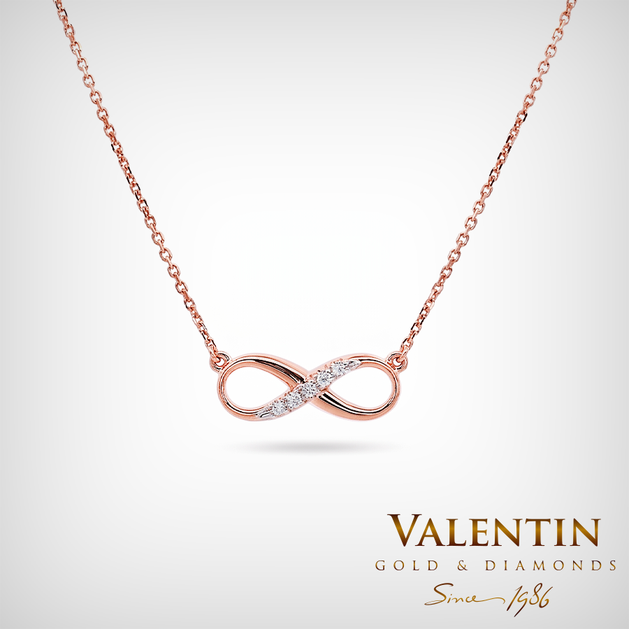 Златен медальон Infinity 6766-2 – розово злато