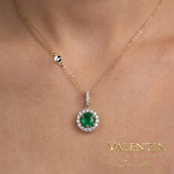 Emerald Gold Pendant 6964-2 – yellow gold