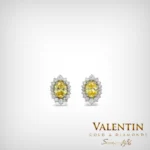 Fancy Vivid Yellow Rosette Gold Earrings 7×5 7623