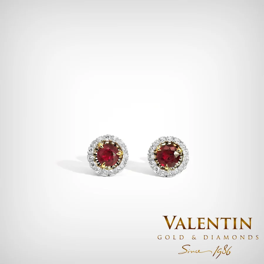 Ruby Gold Earrings 7635 – yellow gold