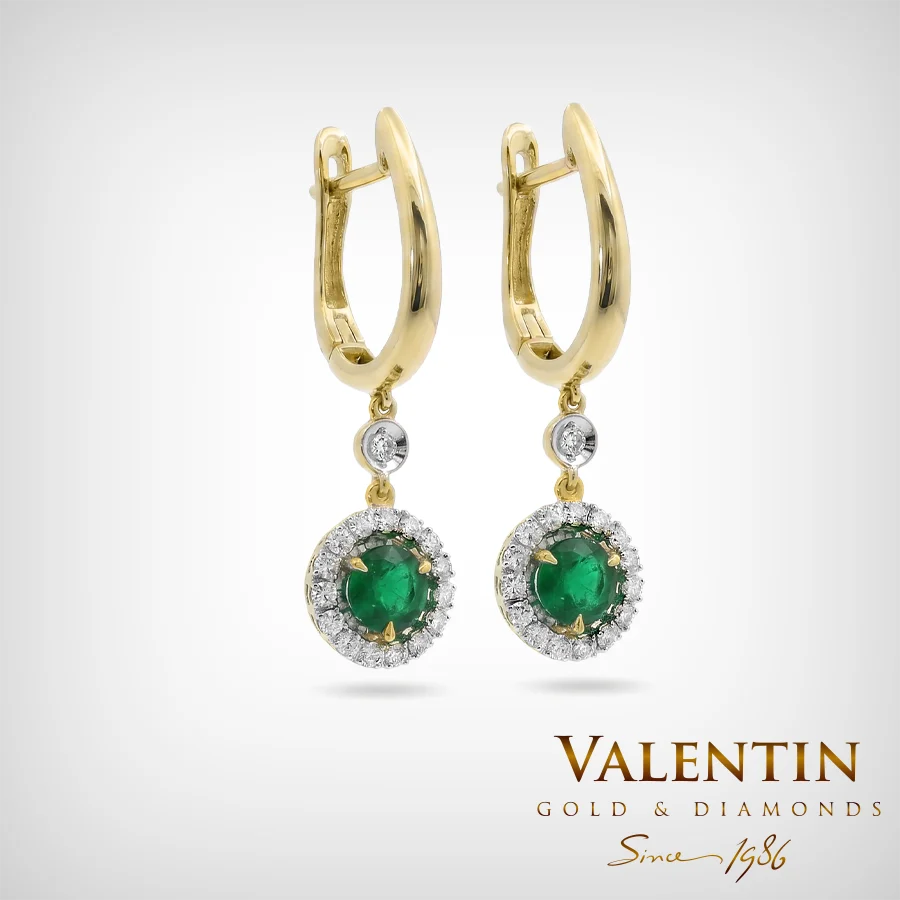 Emerald Gold Earrings 7636-1 – yellow gold