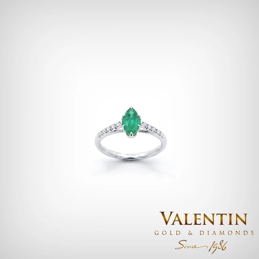 Emotion Emerald Gold Ring 4758 – white gold