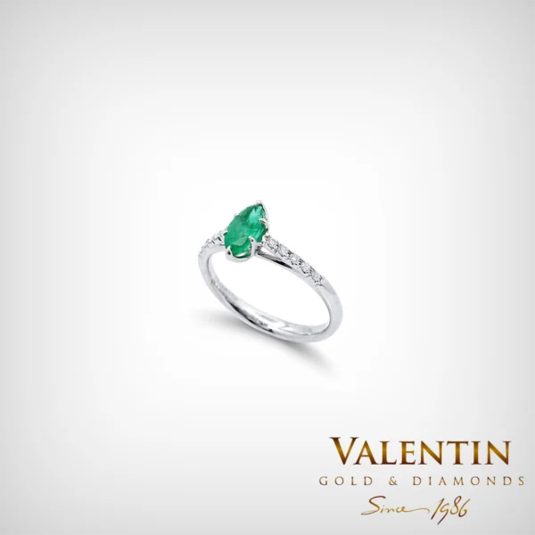 Emotion Emerald Gold Ring 4758 – white gold