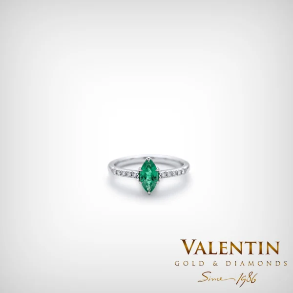 Emotion Emerald Gold Ring 4758 – white gold