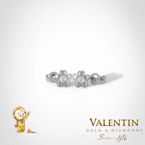Children's Gold Earrings 7344 – white gold