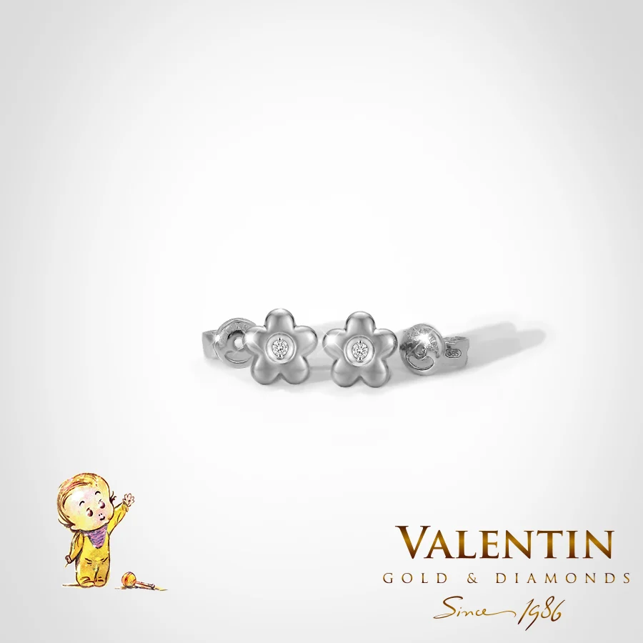 Children's Gold Earrings 7344 – white gold
