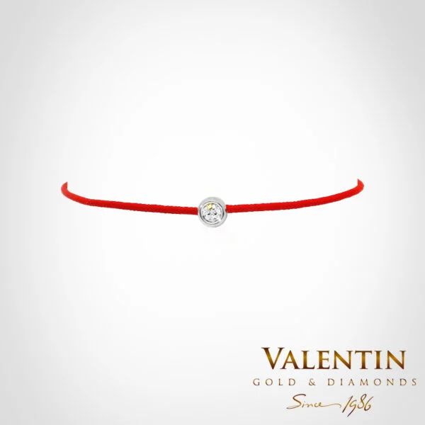 Women's Gold Red String Bracelet 8231 – white gold