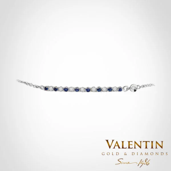 Women's Gold Bracelet with Coloured Gemstones 8335 – white gold