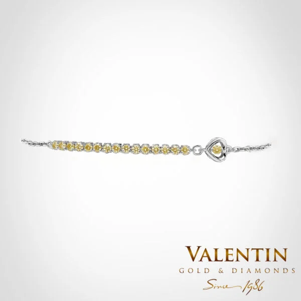 Women's Gold Bracelet with Coloured Diamonds 8335 – white gold