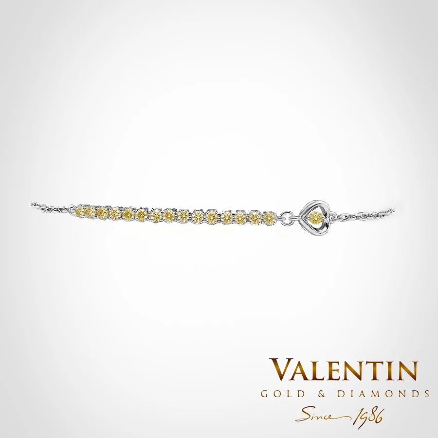 Women's Gold Bracelet with Coloured Diamonds 8335 – white gold