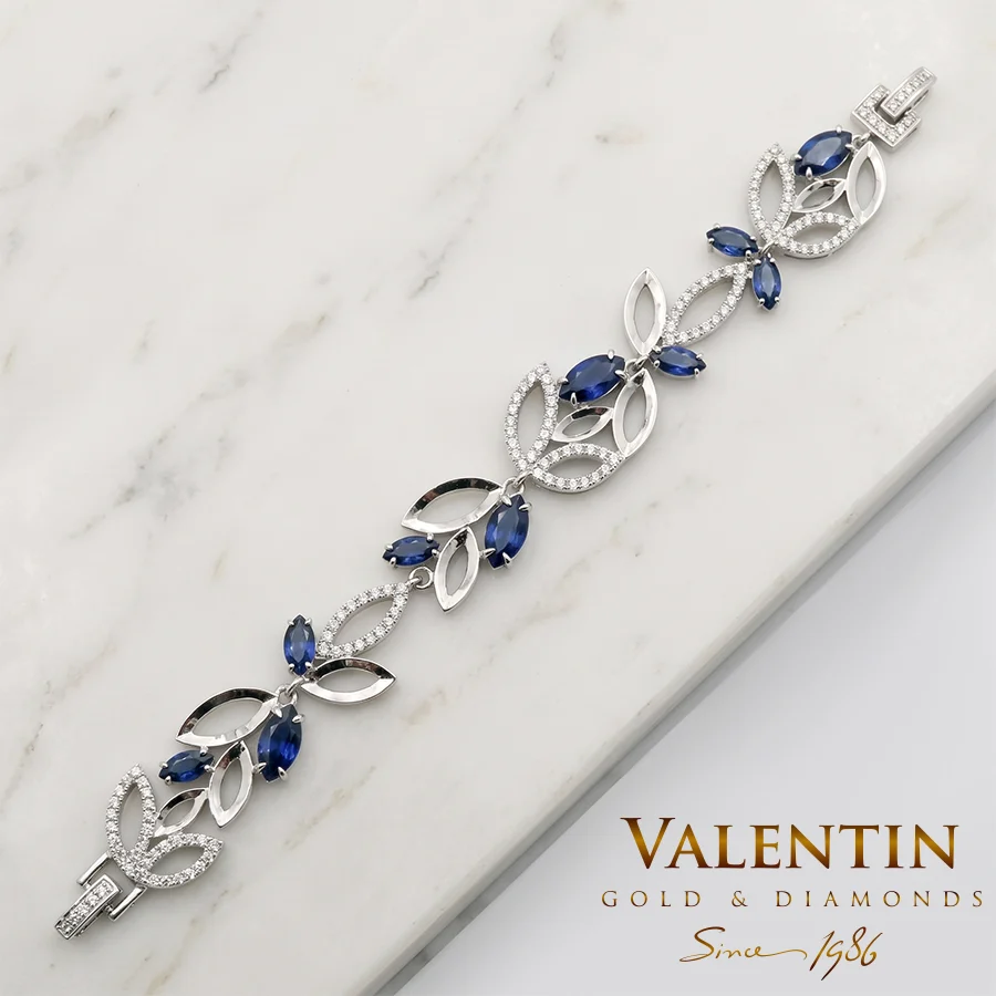 Дамска Златна Гривна Marquise Sapphire 8236 3